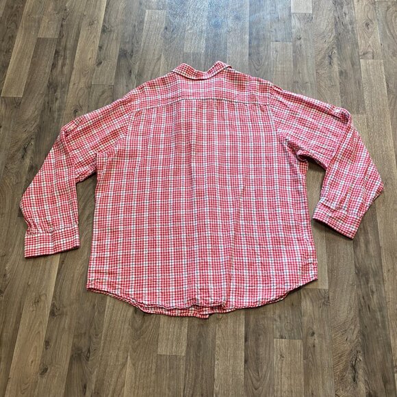 Banana Republic Red Plaid Long Sleeve Button Down Shirt Men's Size XXL - Picture 5 of 5